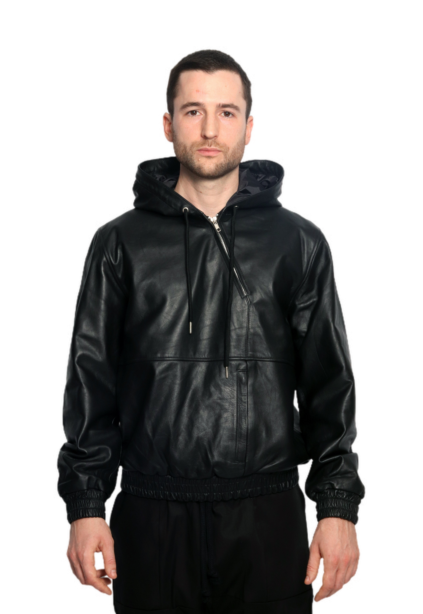 THEO leather hoodie
