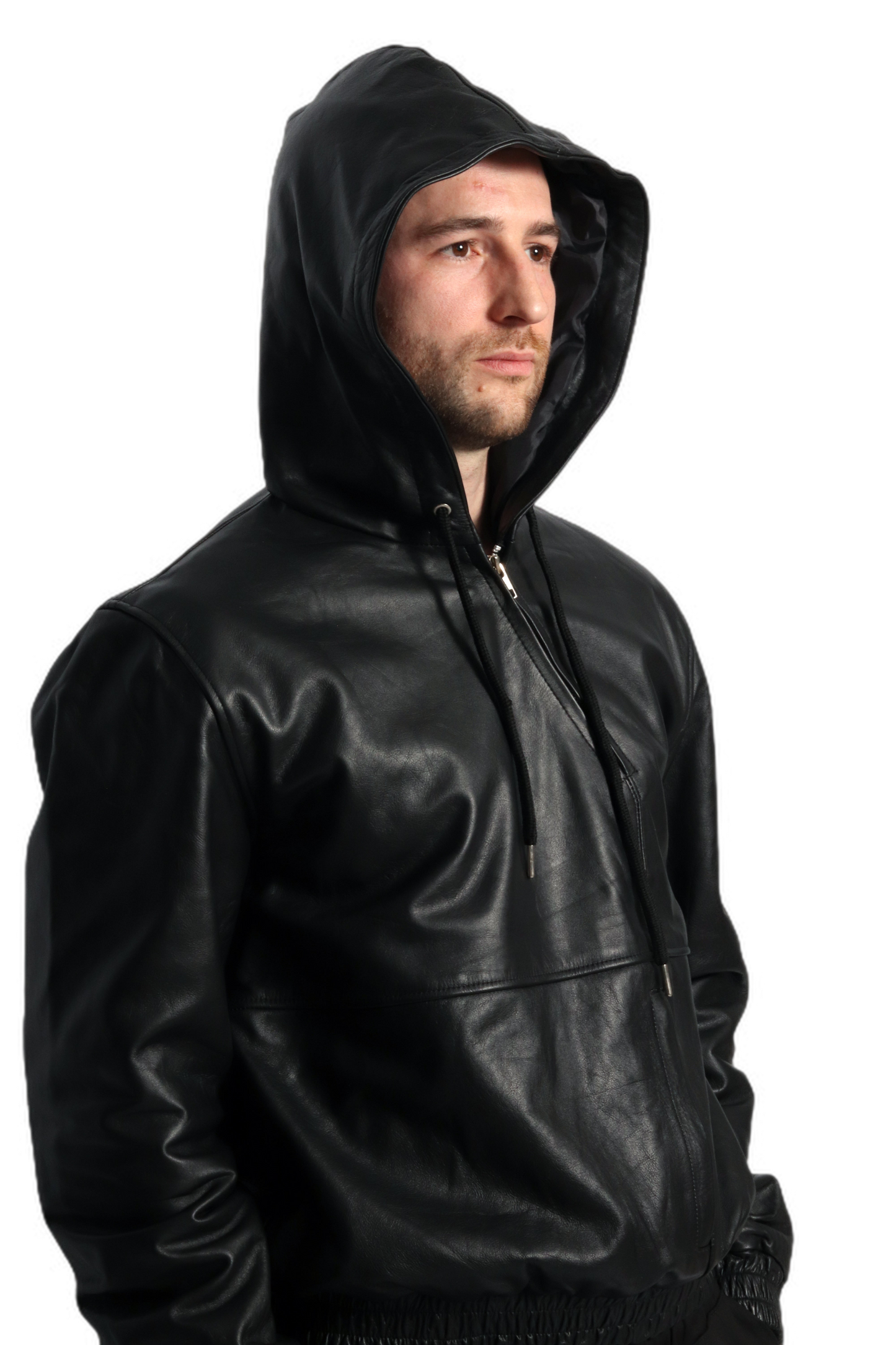 THEO leather hoodie