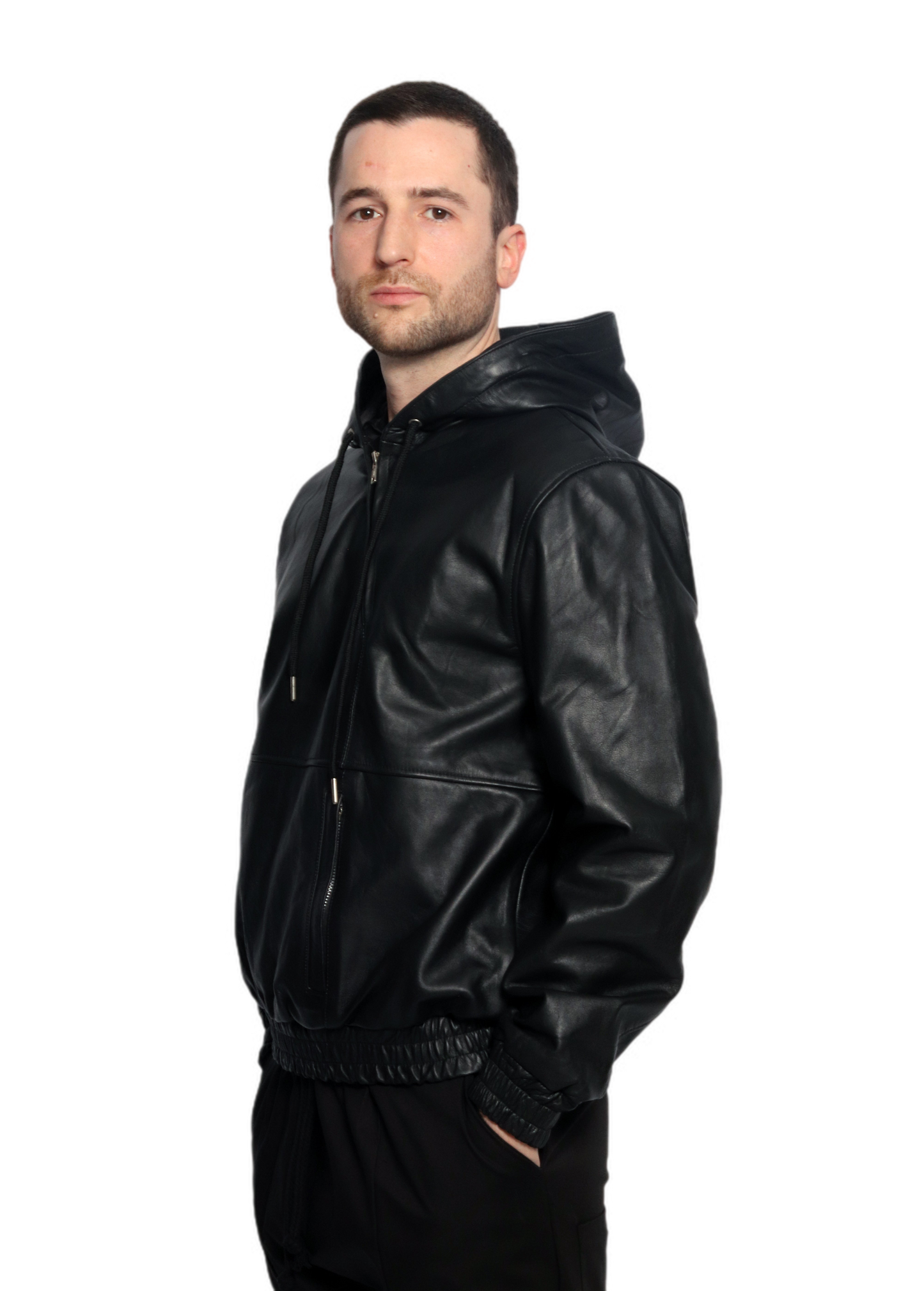 Theo leather hoodie