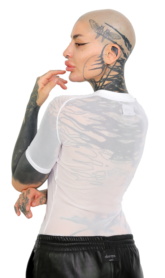 WHITE mesh T-shirt
