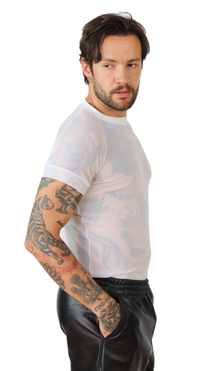 WHITE mesh T-shirt