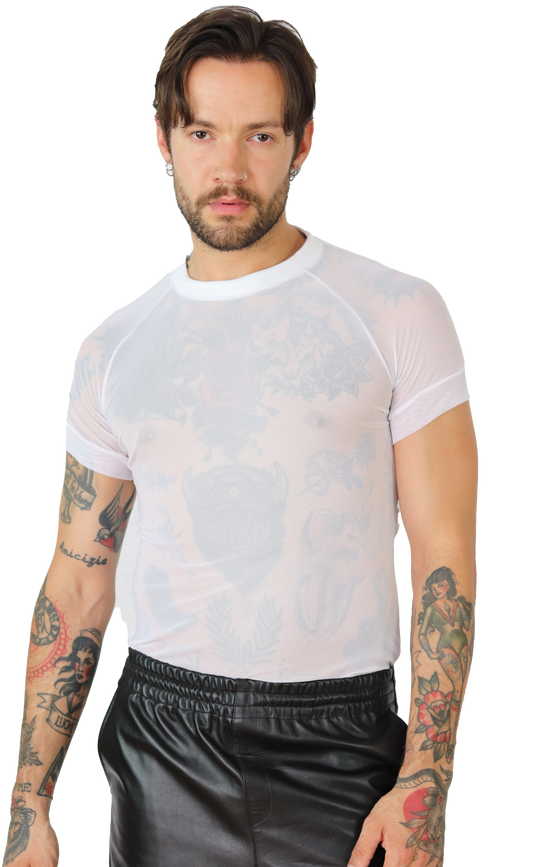 White mesh T-shirt