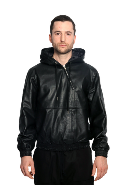 THEO leather hoodie