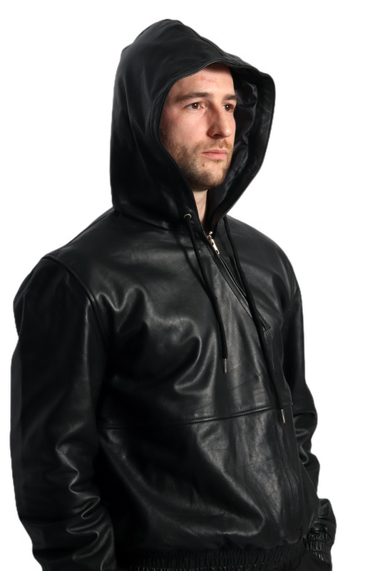 THEO leather hoodie
