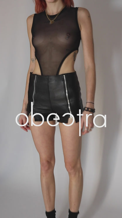 MAYA leather shorts