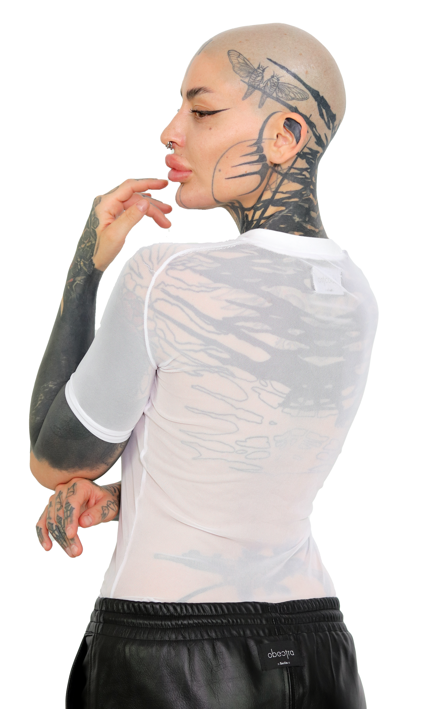 WHITE mesh T-shirt